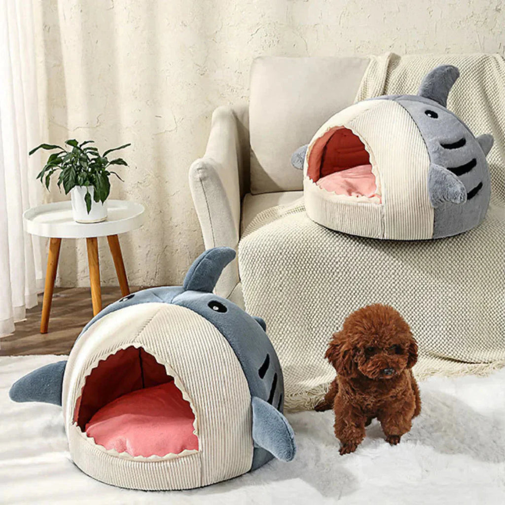 Cama De Lujo Tipo Tiburón Para Mascotas – Plush Ultrasuave
