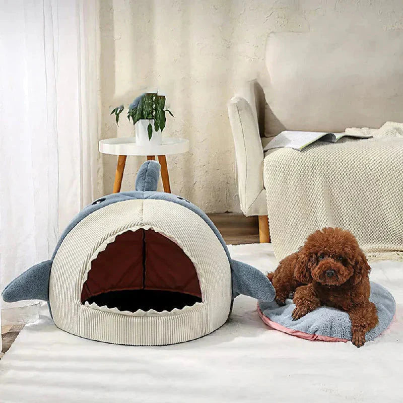 Cama De Lujo Tipo Tiburón Para Mascotas – Plush Ultrasuave
