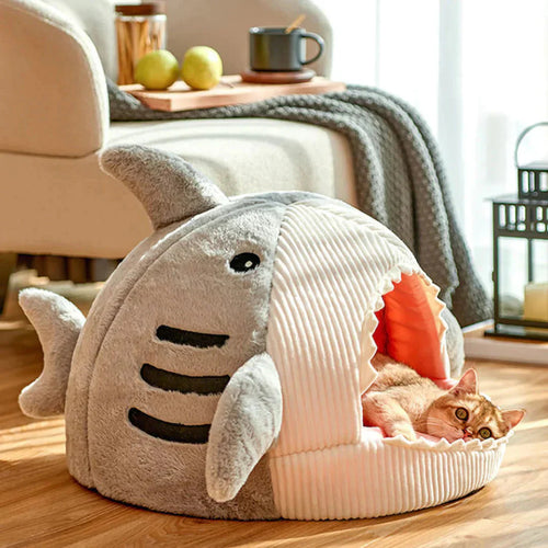 Cama De Lujo Tipo Tiburón Para Mascotas – Plush Ultrasuave