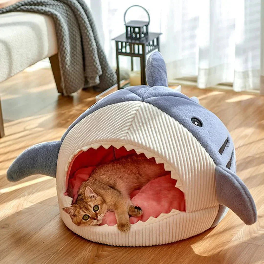 Cama De Lujo Tipo Tiburón Para Mascotas – Plush Ultrasuave